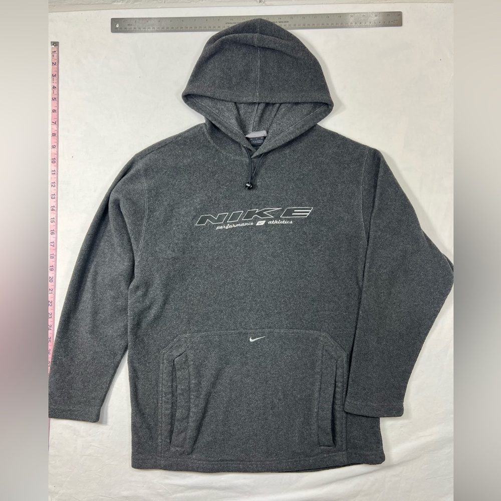 Vintage Y2K Nike Grey Fleece Pullover Hoodie Sweater
